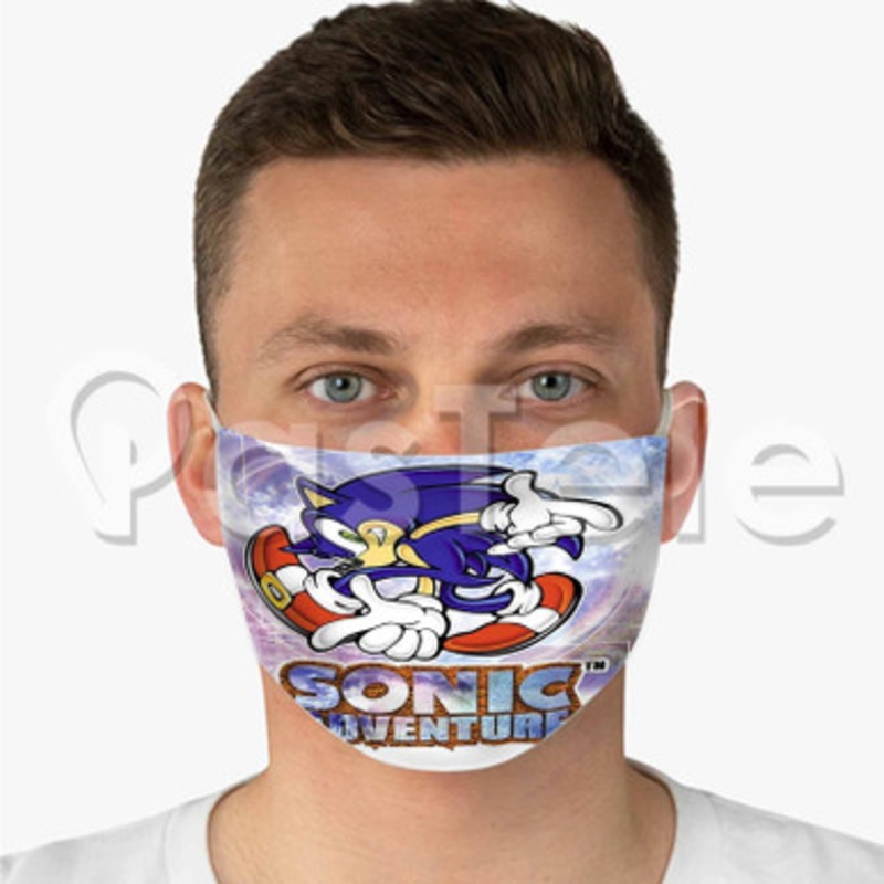 Sonic Adventure Custom Fabric Face Mask Polyester Two Layers Cloth Washable
