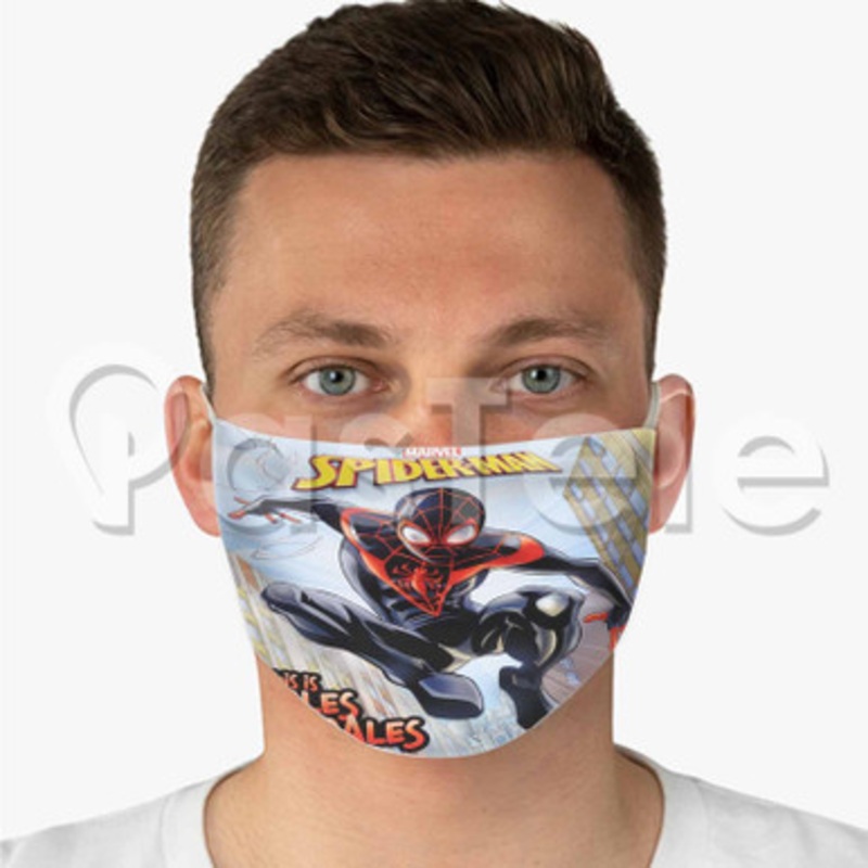 Spider Man This Is Miles Morales Custom Fabric Face Mask Polyester Two Layers Cloth Washable
