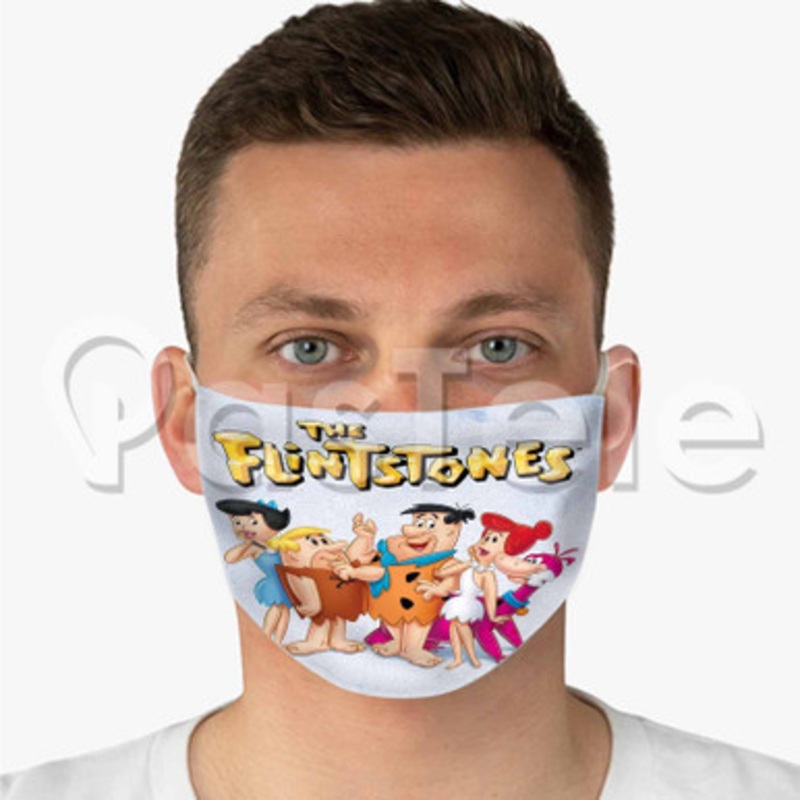 The Flintstones Custom Fabric Face Mask Polyester Two Layers Cloth Washable