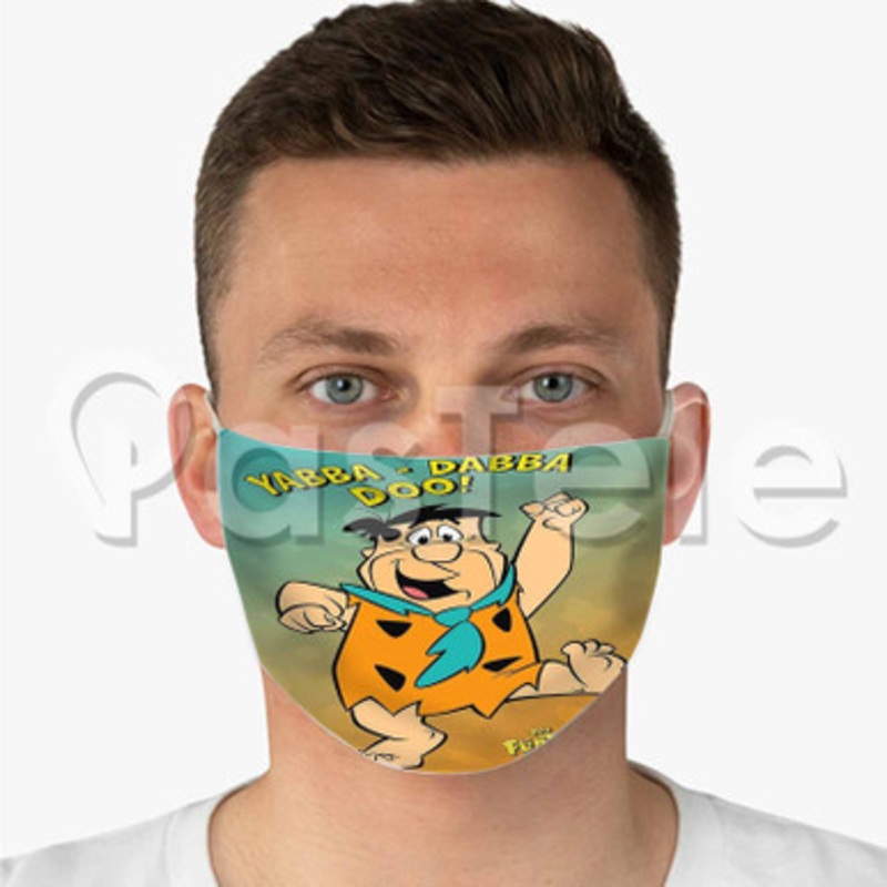 The Flintstones Yabba Dabba Doo Custom Fabric Face Mask Polyester Two Layers Cloth Washable