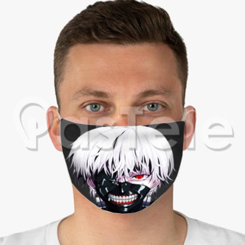 tokyo ghoul Custom Fabric Face Mask Polyester Two Layers Cloth Washable