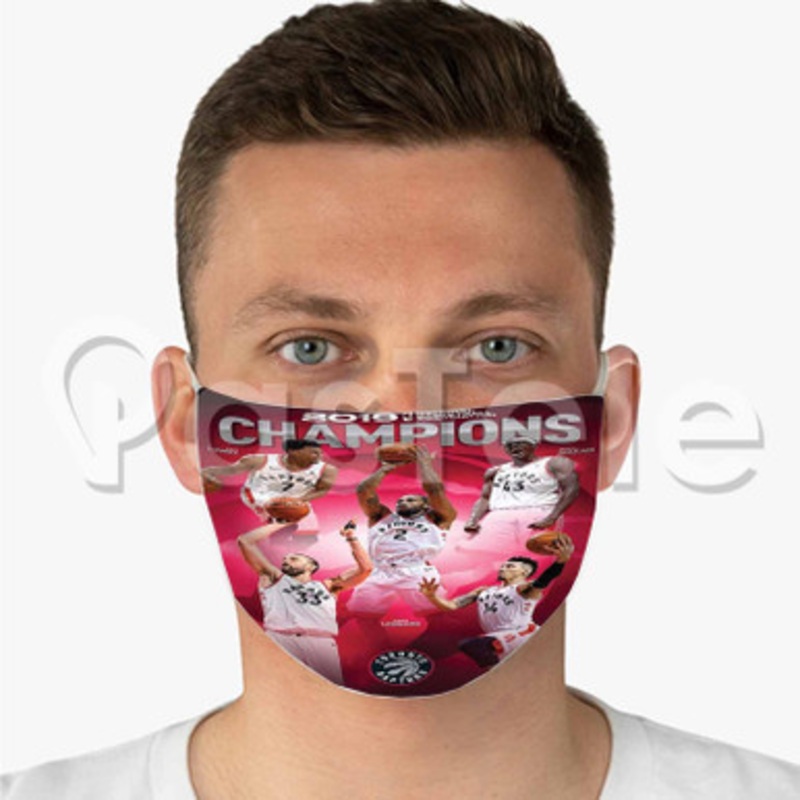 Toronto Raptors NBA Champions Custom Fabric Face Mask Polyester Two Layers Cloth Washable