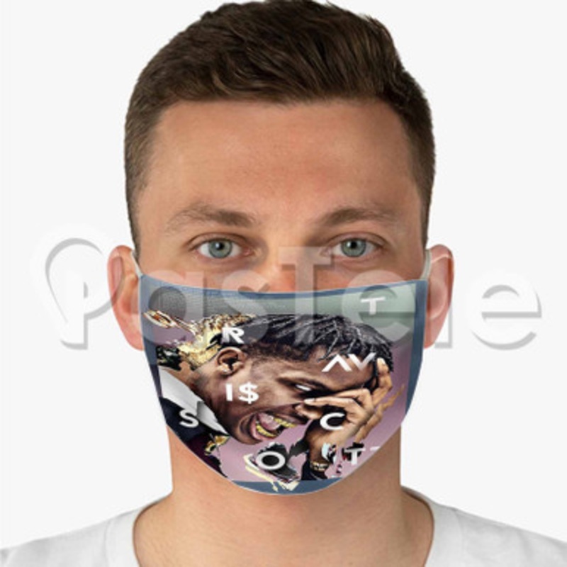 Travis Scott Custom Fabric Face Mask Polyester Two Layers Cloth Washable