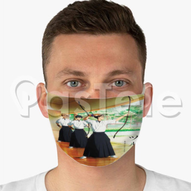 Tsurune Custom Fabric Face Mask Polyester Two Layers Cloth Washable