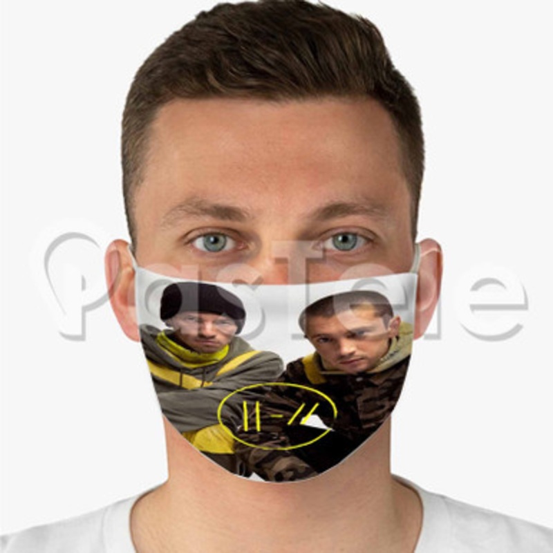 Twenty One Pilots Custom Art Fabric Face Mask Polyester Two Layers Cloth Washable