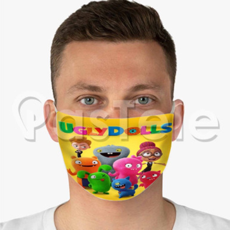 Ugly Dolls Custom Fabric Face Mask Polyester Two Layers Cloth Washable