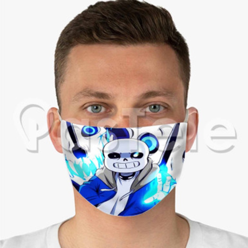 Undertale Sans Custom Fabric Face Mask Polyester Two Layers Cloth Washable