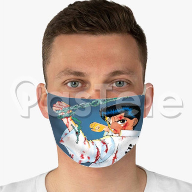 Yu Yu Hakusho Custom Fabric Face Mask Polyester Two Layers Cloth Washable