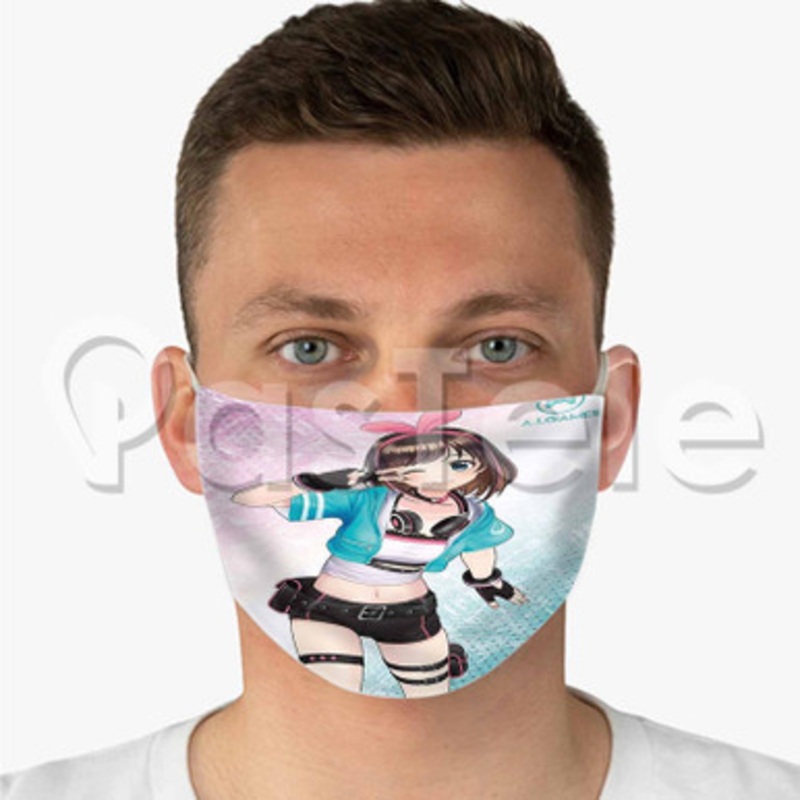 Kizuna Ai Dance Custom Fabric Face Mask Polyester Two Layers Cloth Washable