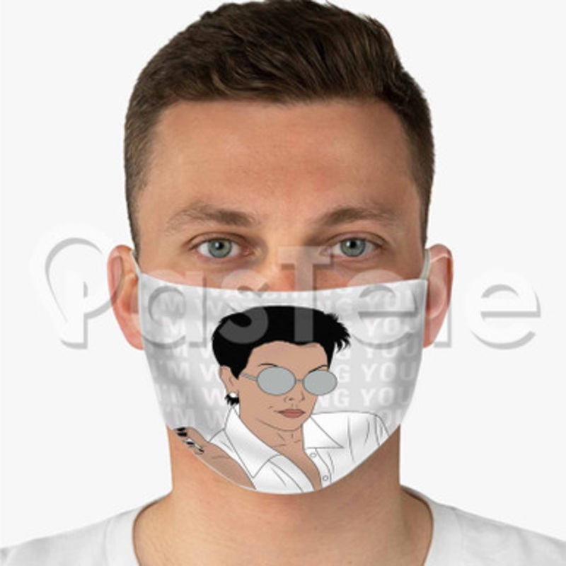 Kris Jenner I m Watching You Custom Fabric Face Mask Polyester Two Layers Cloth Washable