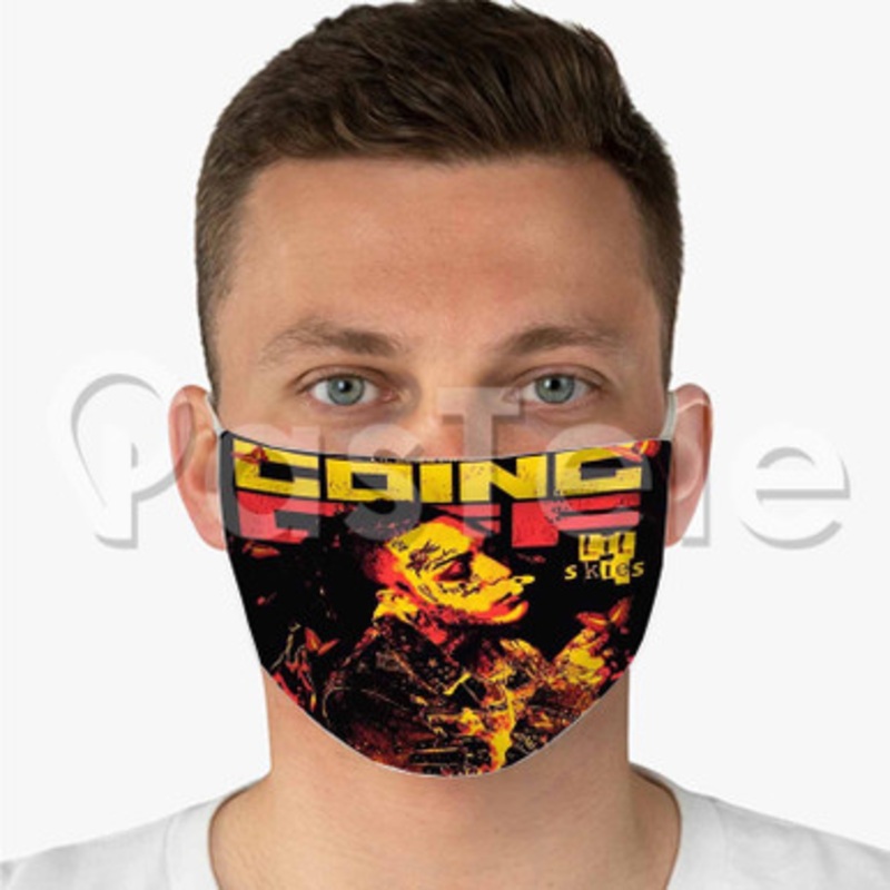 Lil Skies Going Off Custom Fabric Face Mask Polyester Two Layers Cloth Washable