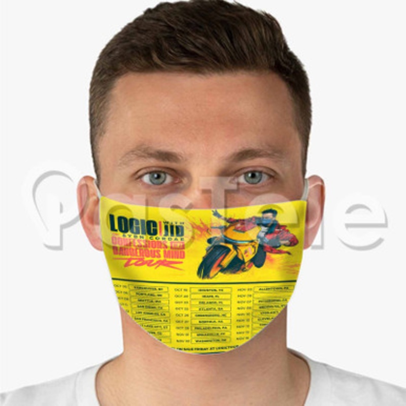 Logic YBN Cordae Schedule Custom Fabric Face Mask Polyester Two Layers Cloth Washable