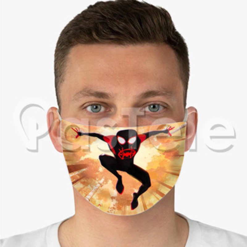 Marvel Spider Man Into the Spider Verse Custom Fabric Face Mask Polyester Two Layers Cloth Washable