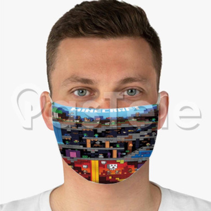 Minecraft Custom Fabric Face Mask Polyester Two Layers Cloth Washable