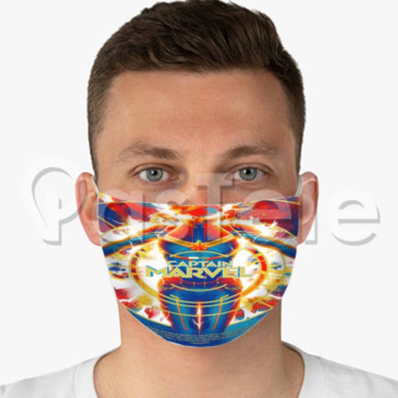 Mondo Captain Marvel Custom Fabric Face Mask Polyester Two Layers Cloth Washable