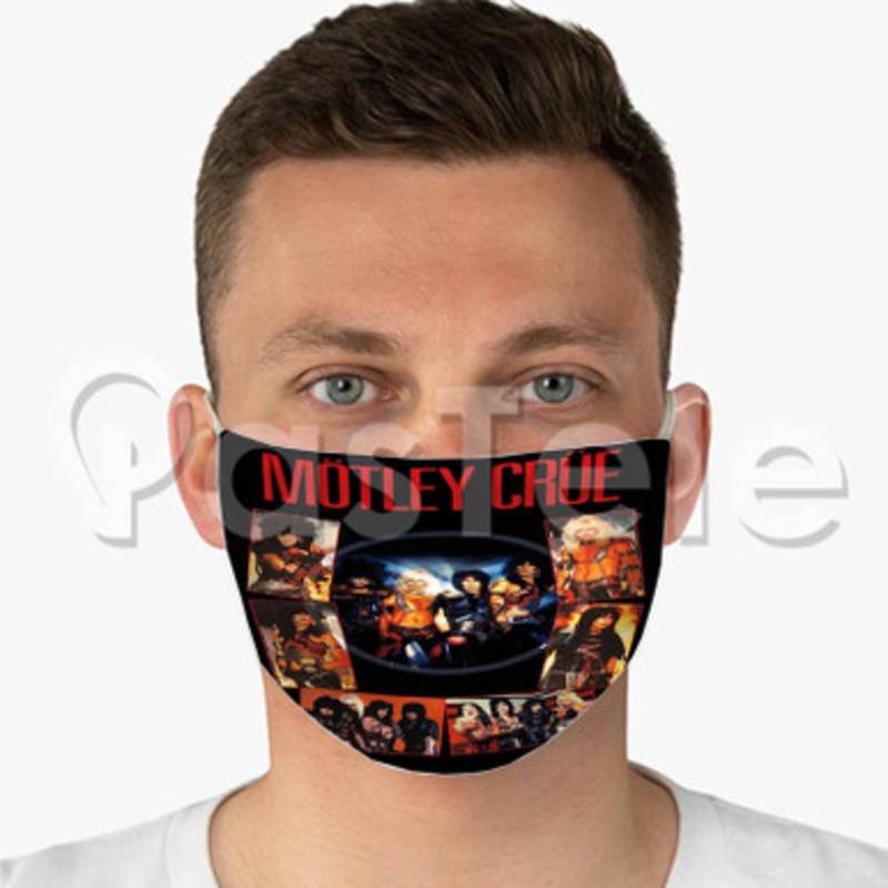 Motley Crue Shout At The Devil Custom Fabric Face Mask Polyester Two Layers Cloth Washable