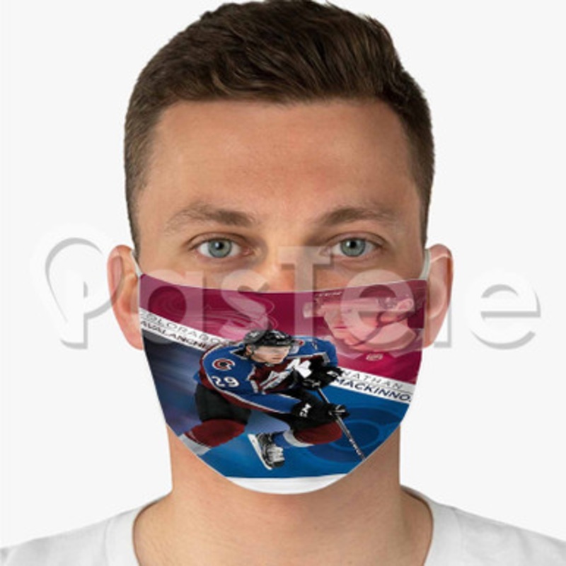 Nathan Mac Kinnon Colorado Avalanche NHL Custom Fabric Face Mask Polyester Two Layers Cloth Washable