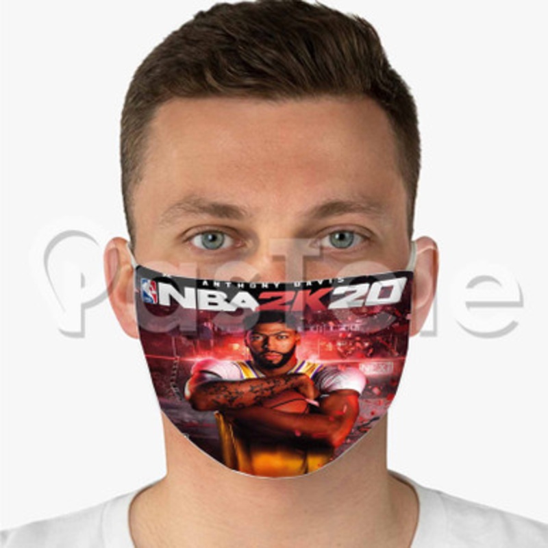 NBA 2 K20 Anthony Davis Custom Fabric Face Mask Polyester Two Layers Cloth Washable
