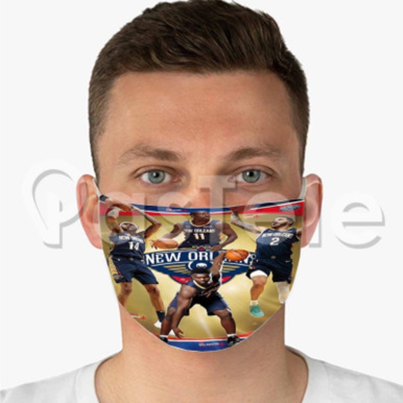 New Orleans Pelicans NBA Custom Fabric Face Mask Polyester Two Layers Cloth Washable
