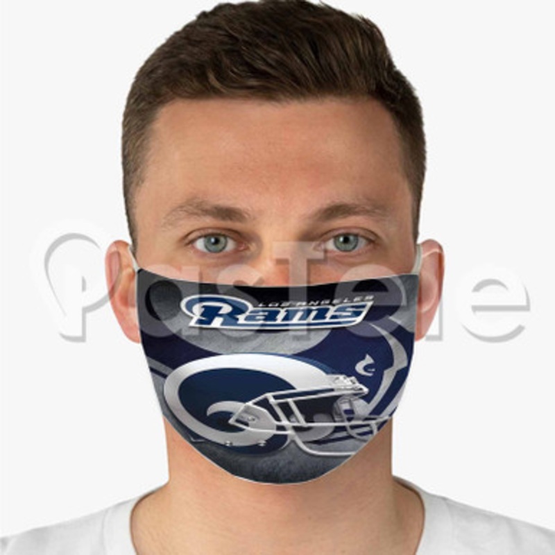 NFL Los Angeles Rams Custom Fabric Face Mask Polyester Two Layers Cloth Washable