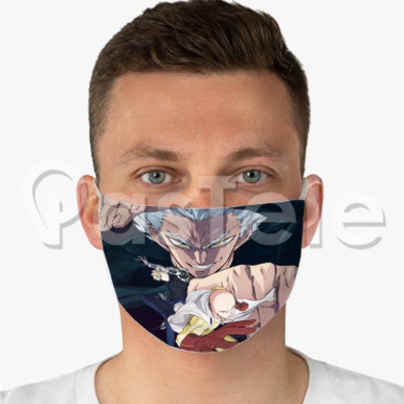 One Punch Man Season 2 Custom Fabric Face Mask Polyester Two Layers Cloth Washable