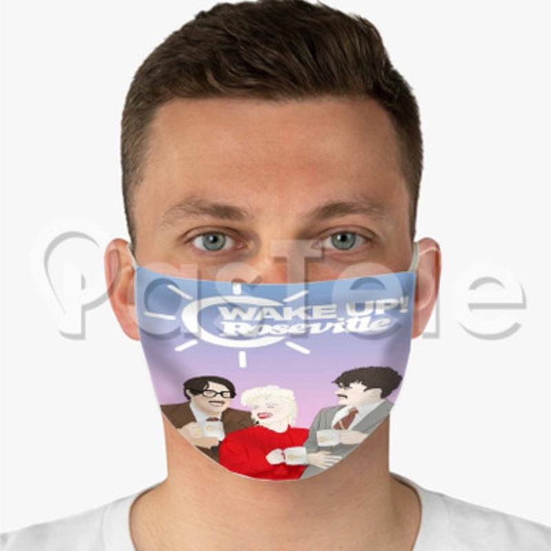 Paramore Wake Up Roseville Custom Fabric Face Mask Polyester Two Layers Cloth Washable