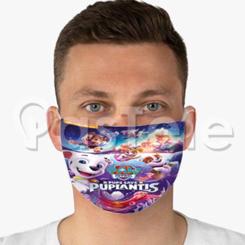Paw Patrol Pups Save Puplantis Custom Fabric Face Mask Polyester Two Layers Cloth Washable