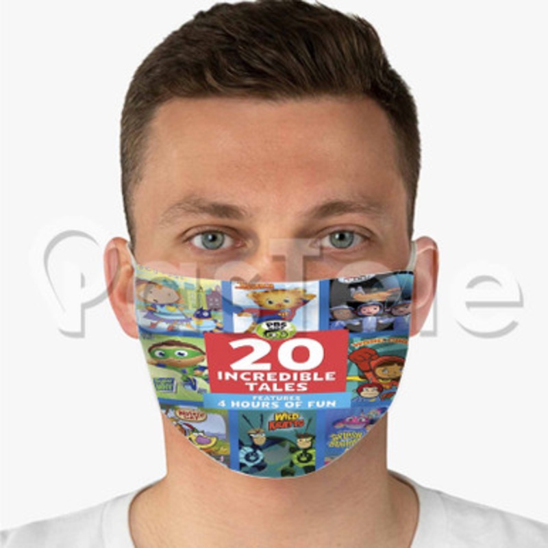 PBS Kids 20 Incredible Tales Custom Fabric Face Mask Polyester Two Layers Cloth Washable