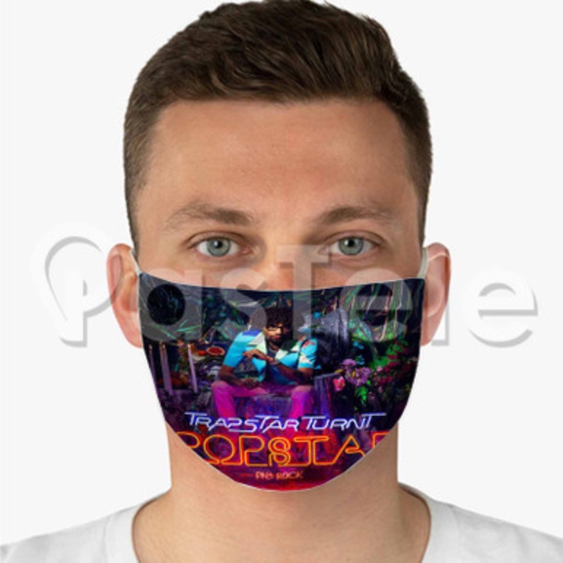 Pn B Rock Trapstar Turnt Popstar Custom Fabric Face Mask Polyester Two Layers Cloth Washable