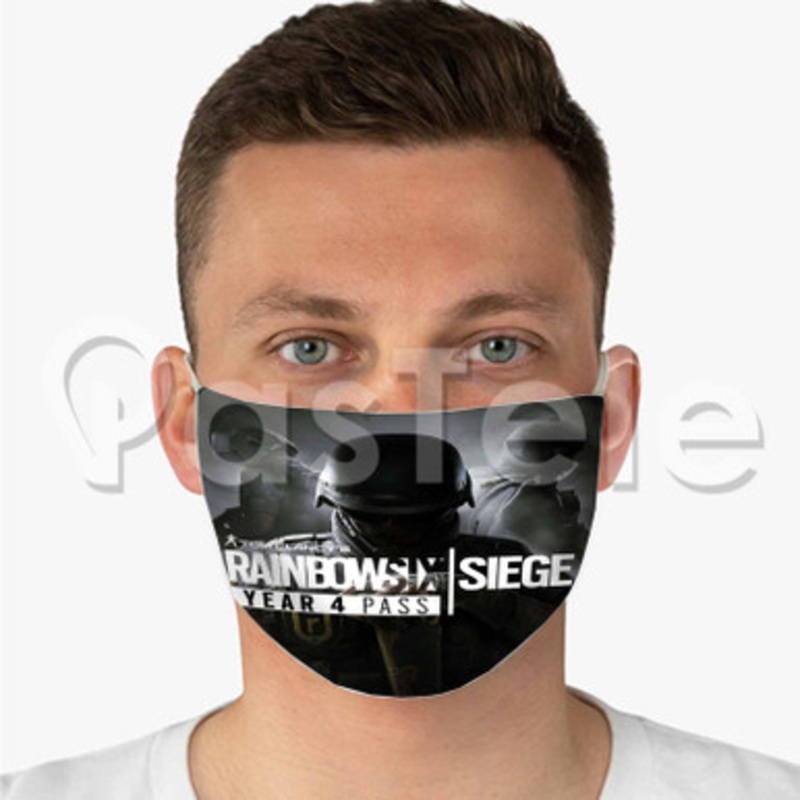 Rainbow Six Siege Custom Fabric Face Mask Polyester Two Layers Cloth Washable