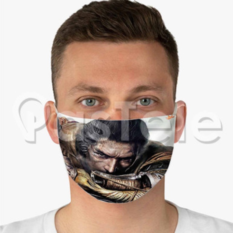 Sekiro Custom Fabric Face Mask Polyester Two Layers Cloth Washable