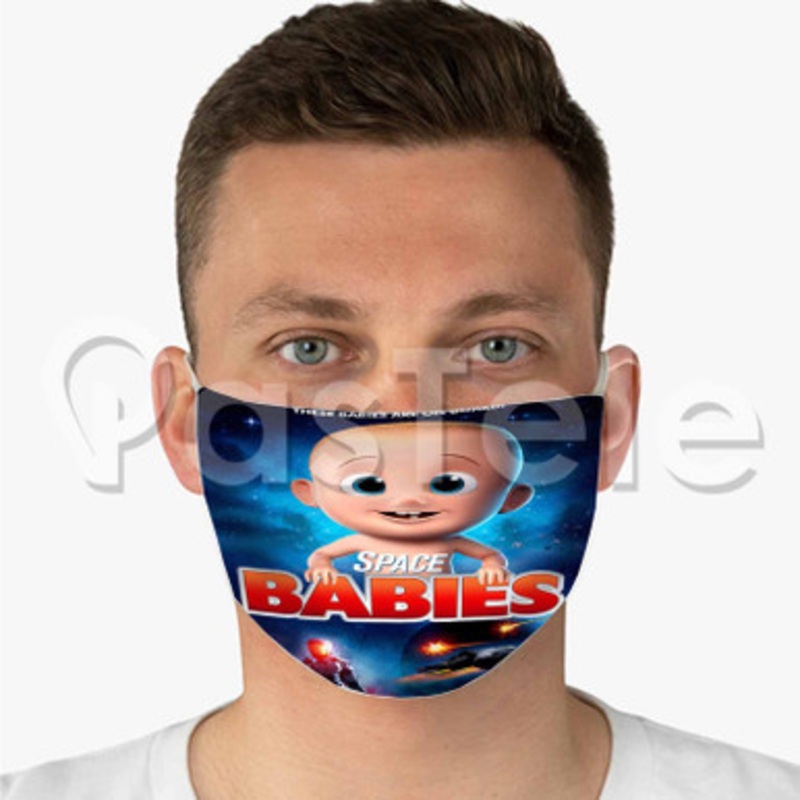 Space Babies Custom Fabric Face Mask Polyester Two Layers Cloth Washable