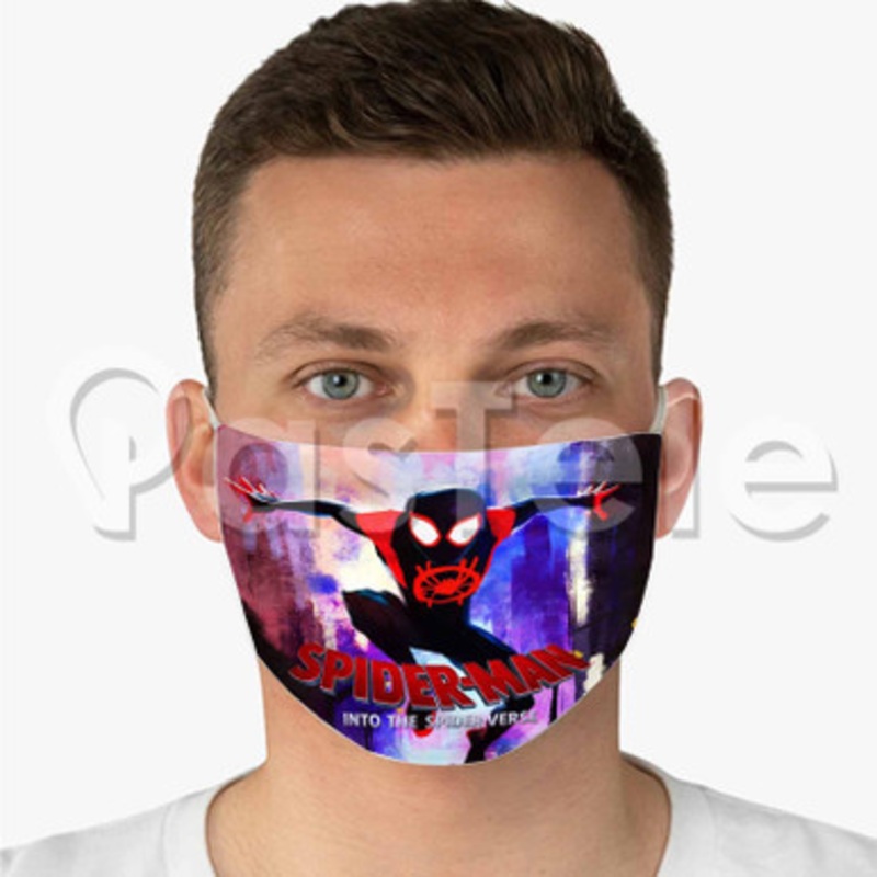 Spider Man Into the Spider Verse Custom Fabric Face Mask Polyester Two Layers Cloth Washable