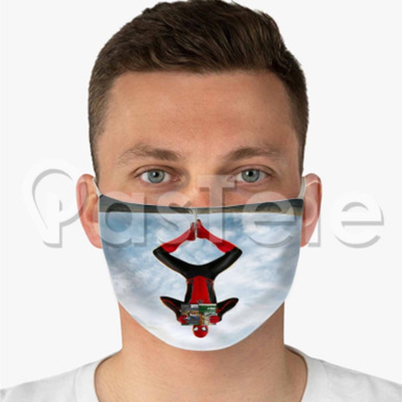 spiderman Custom Fabric Face Mask Polyester Two Layers Cloth Washable