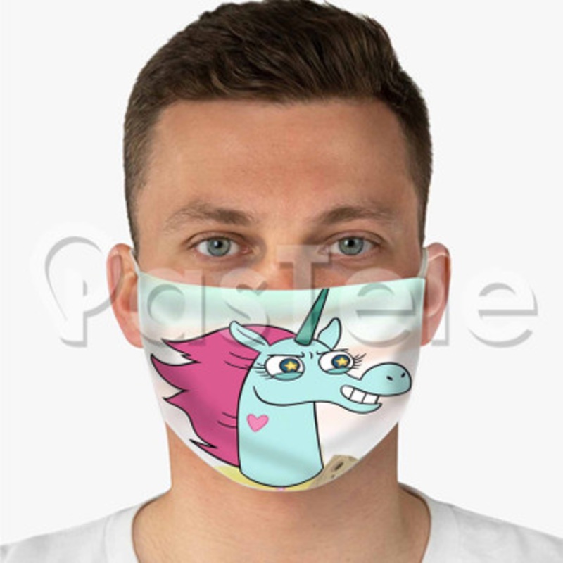 Star vs The Forces of Evil Pony Head Custom Fabric Face Mask Polyester Two Layers Cloth Washable