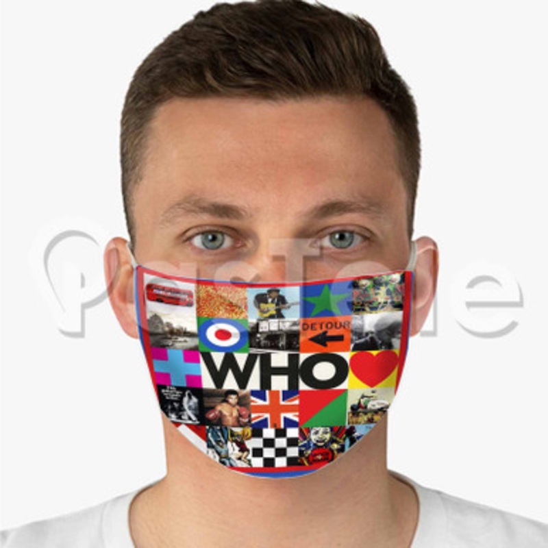 The Who WHO Custom Fabric Face Mask Polyester Two Layers Cloth Washable