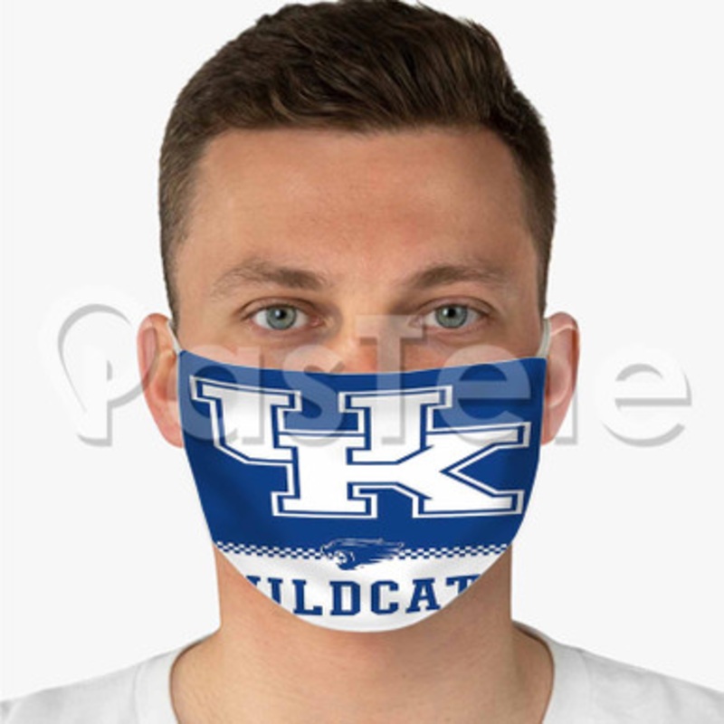 University of Kentucky Wildcats Custom Fabric Face Mask Polyester Two Layers Cloth Washable