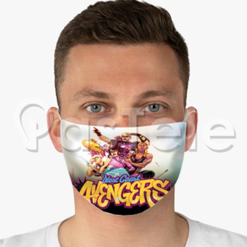 West Coast Avengers Custom Fabric Face Mask Polyester Two Layers Cloth Washable