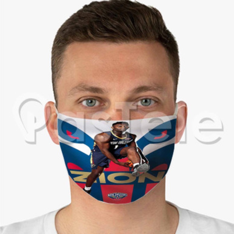 Zion Williamson New Orleans Pelicans NBA Custom Fabric Face Mask Polyester Two Layers Cloth Washable