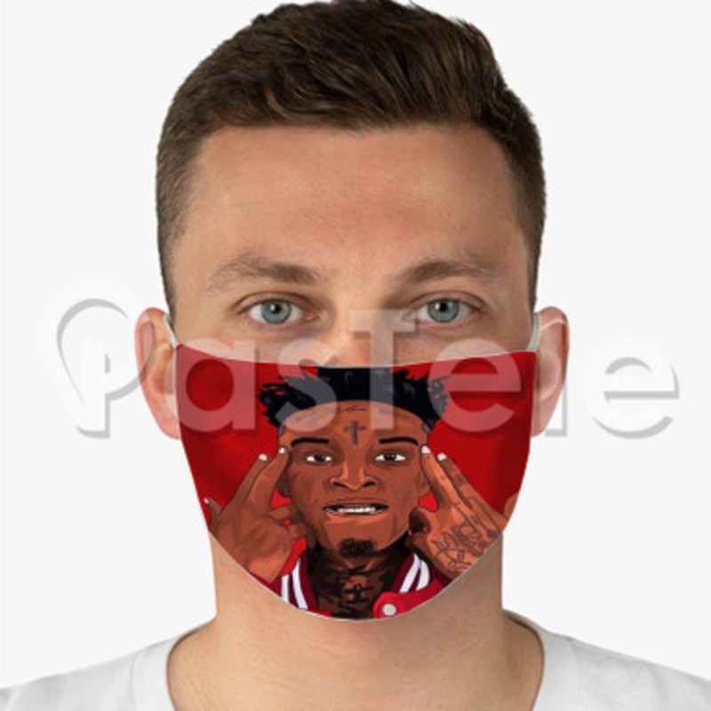 21 savage Custom Fabric Face Custom Fabric Face Mask Polyester Two Layers Cloth