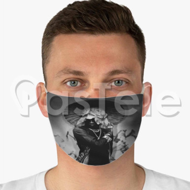 600 Days No Sleep Future Custom Fabric Face Custom Fabric Face Mask Polyester Two Layers Cloth