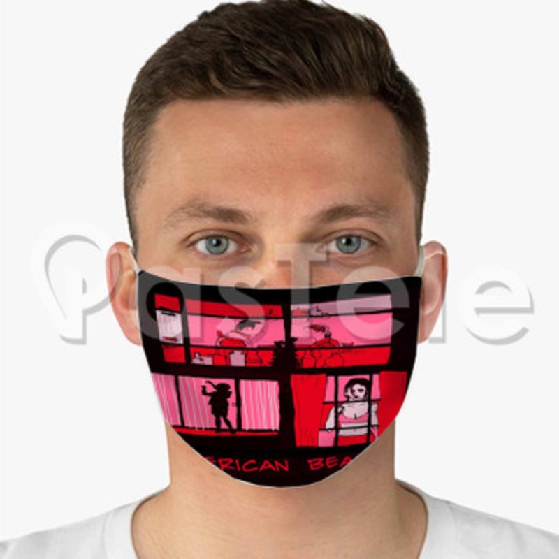 American Beauty Custom Fabric Face Custom Fabric Face Mask Polyester Two Layers Cloth