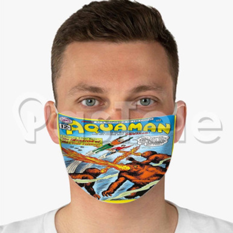 Aquaman The Invasion of the Fire Trolls Custom Fabric Face Custom Fabric Face Mask Polyester Two Layers Cloth