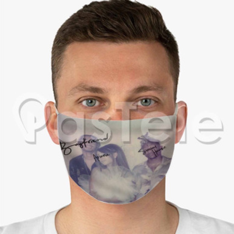 Ariana Grande Social House Boyfriend Custom Fabric Face Custom Fabric Face Mask Polyester Two Layers Cloth