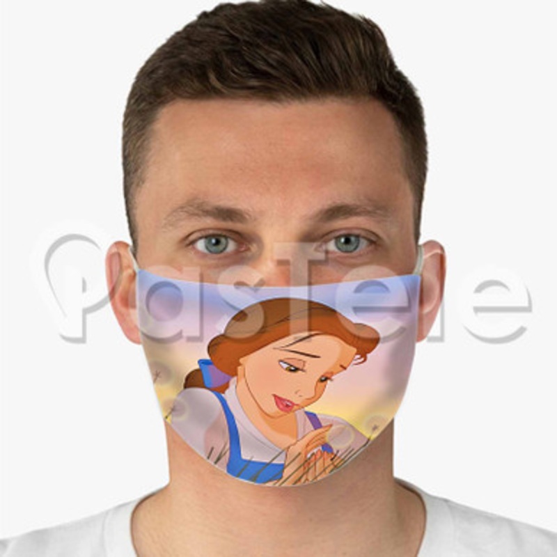 belle beauty and the beast 2 Custom Fabric Face Custom Fabric Face Mask Polyester Two Layers Cloth