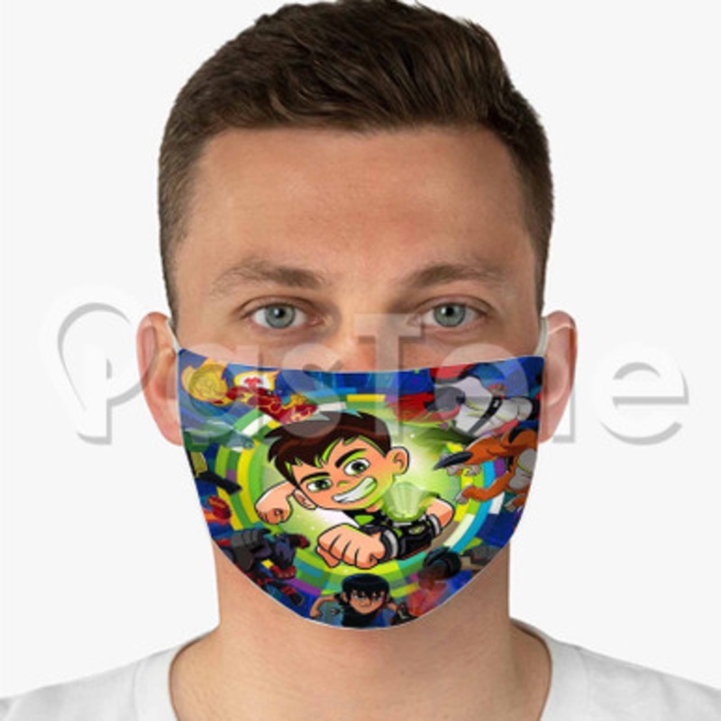Ben 10 Custom Fabric Face Custom Fabric Face Mask Polyester Two Layers Cloth