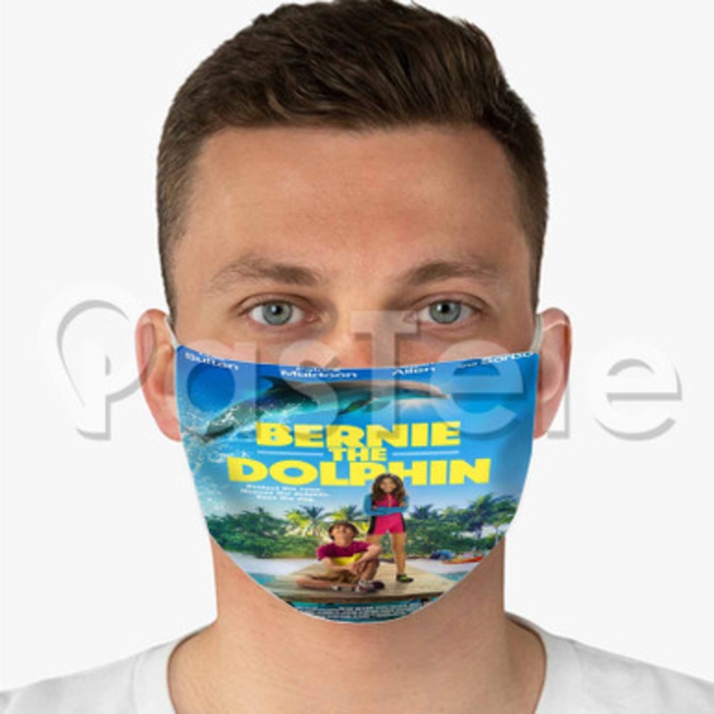 Bernie the Dolphin 2 Custom Fabric Face Custom Fabric Face Mask Polyester Two Layers Cloth