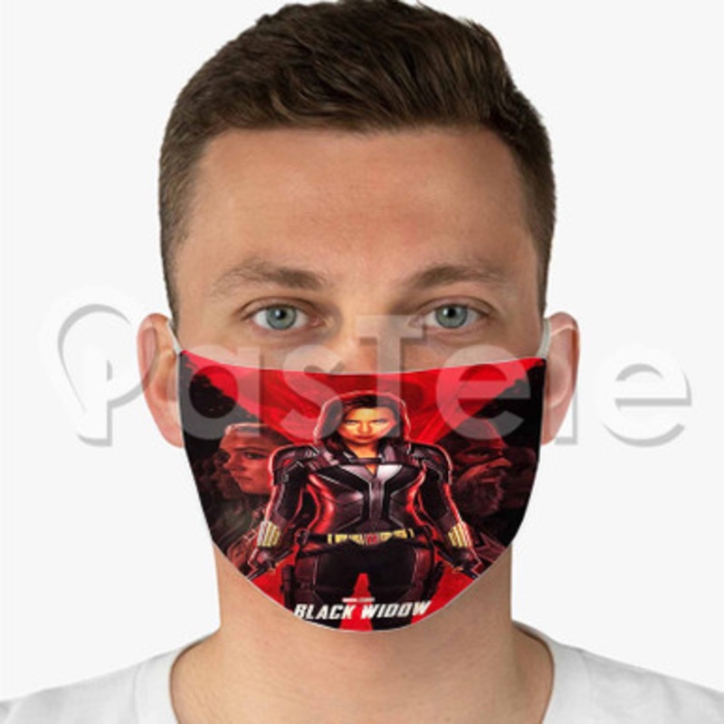Black Widow Custom Fabric Face Custom Fabric Face Mask Polyester Two Layers Cloth