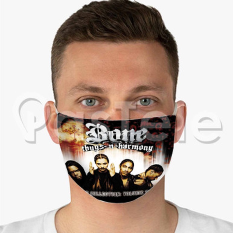 Bone Thugs N Harmony Custom Fabric Face Custom Fabric Face Mask Polyester Two Layers Cloth