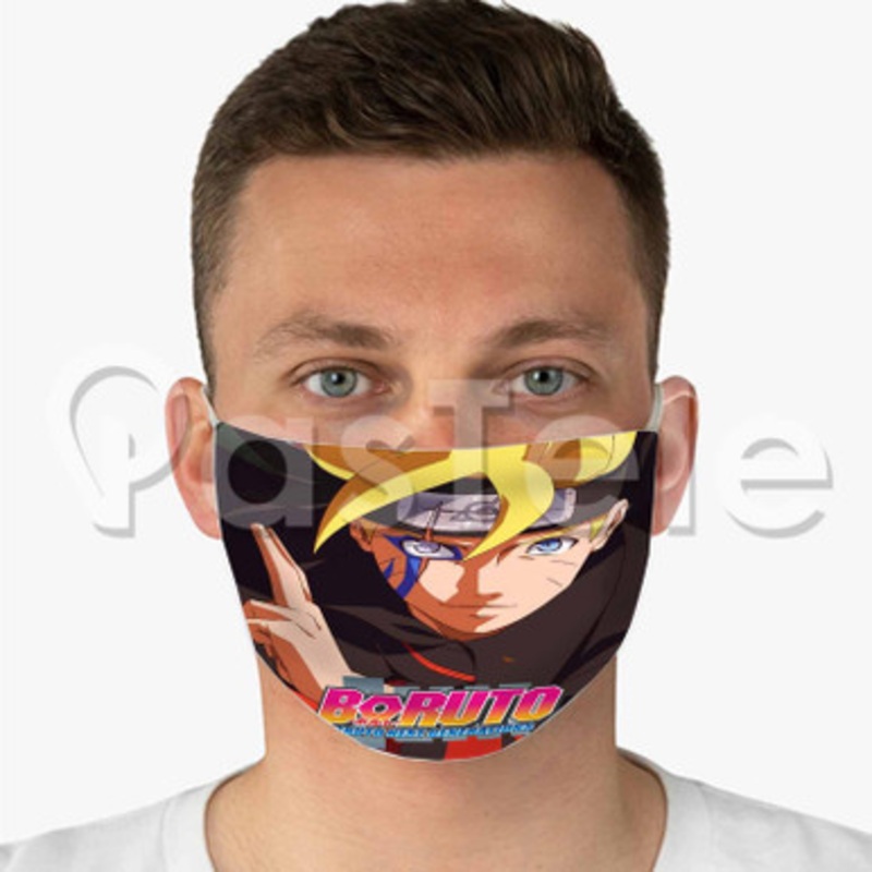 Boruto Custom Fabric Face Custom Fabric Face Mask Polyester Two Layers Cloth